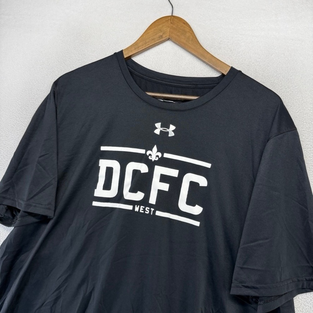 Detroit City FC Shirt Men's XL Black White Graphic Spellout Loose Heatgear DCFC